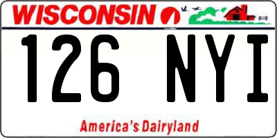 WI license plate 126NYI