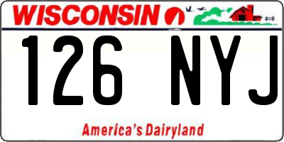 WI license plate 126NYJ