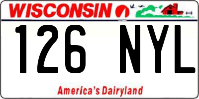 WI license plate 126NYL