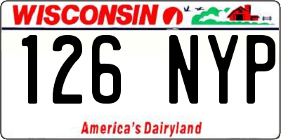 WI license plate 126NYP