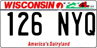 WI license plate 126NYQ