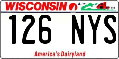WI license plate 126NYS