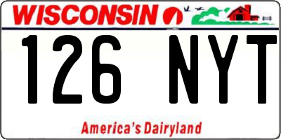 WI license plate 126NYT