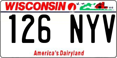 WI license plate 126NYV