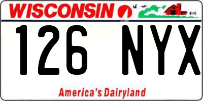 WI license plate 126NYX
