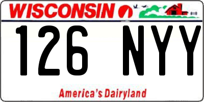 WI license plate 126NYY
