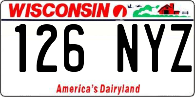WI license plate 126NYZ