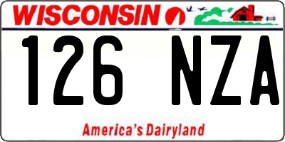 WI license plate 126NZA
