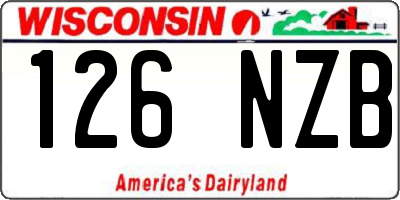 WI license plate 126NZB