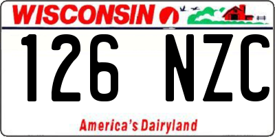 WI license plate 126NZC