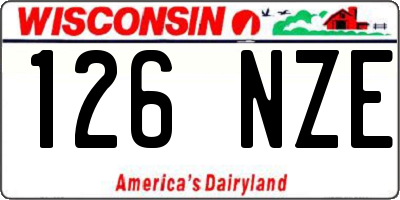 WI license plate 126NZE