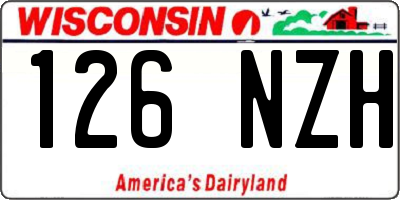 WI license plate 126NZH