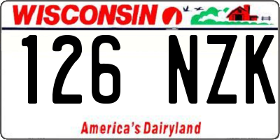 WI license plate 126NZK