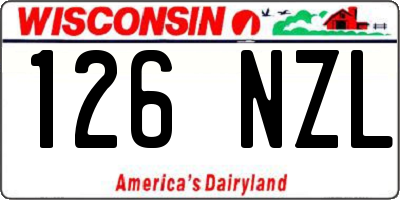 WI license plate 126NZL