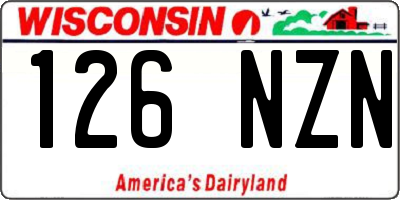 WI license plate 126NZN