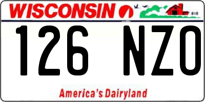 WI license plate 126NZO
