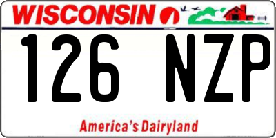 WI license plate 126NZP
