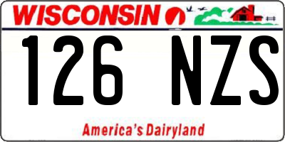 WI license plate 126NZS