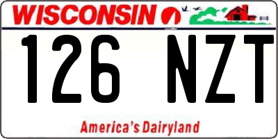 WI license plate 126NZT