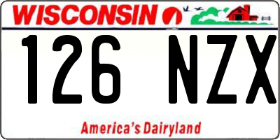 WI license plate 126NZX
