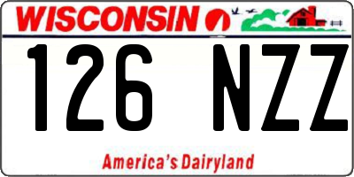 WI license plate 126NZZ