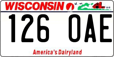 WI license plate 126OAE