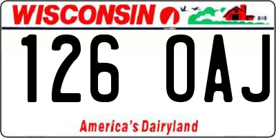 WI license plate 126OAJ