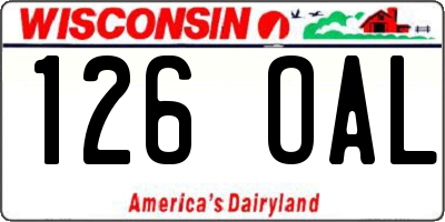 WI license plate 126OAL