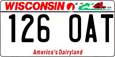 WI license plate 126OAT
