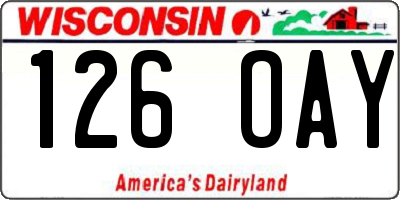 WI license plate 126OAY
