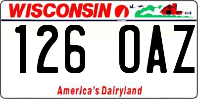 WI license plate 126OAZ