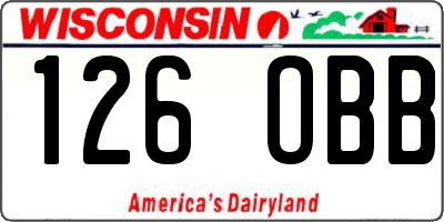 WI license plate 126OBB
