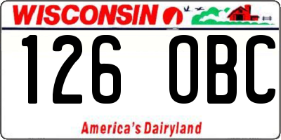 WI license plate 126OBC