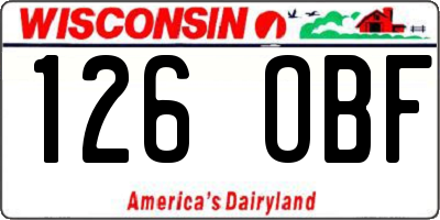 WI license plate 126OBF