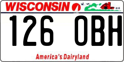 WI license plate 126OBH