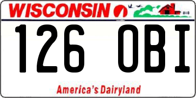 WI license plate 126OBI