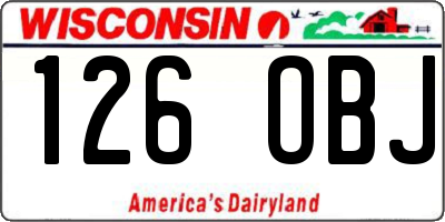 WI license plate 126OBJ