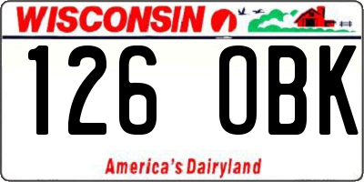 WI license plate 126OBK