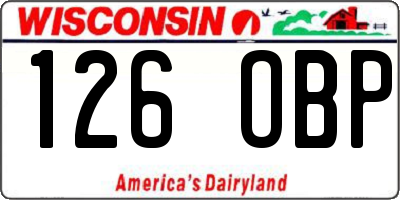 WI license plate 126OBP