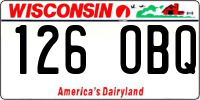 WI license plate 126OBQ