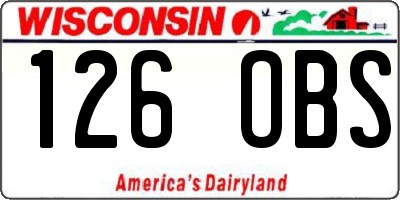 WI license plate 126OBS