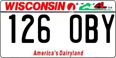 WI license plate 126OBY