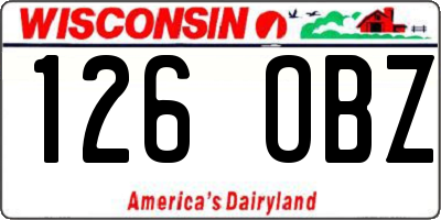 WI license plate 126OBZ