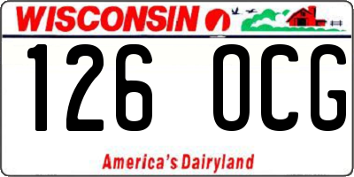 WI license plate 126OCG