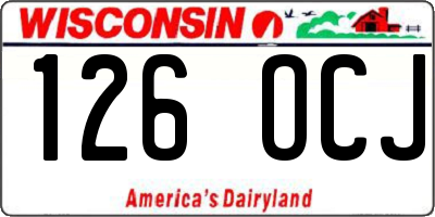 WI license plate 126OCJ