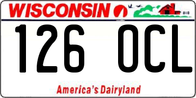 WI license plate 126OCL