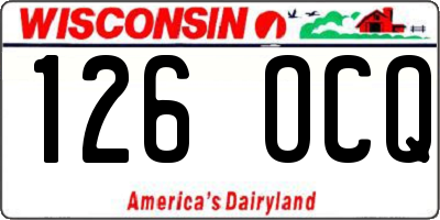 WI license plate 126OCQ