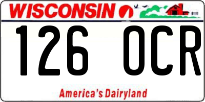 WI license plate 126OCR