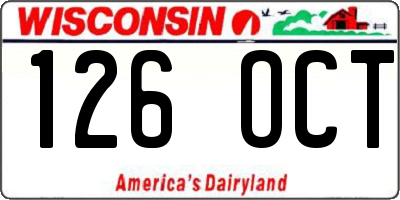 WI license plate 126OCT