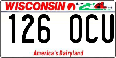 WI license plate 126OCU